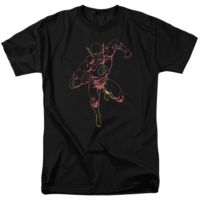 Justice League Neon Flash Mens T Shirt Black