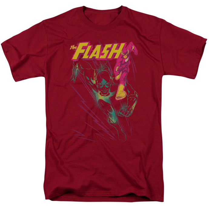 Justice League Flash Spray Mens T Shirt Cardinal