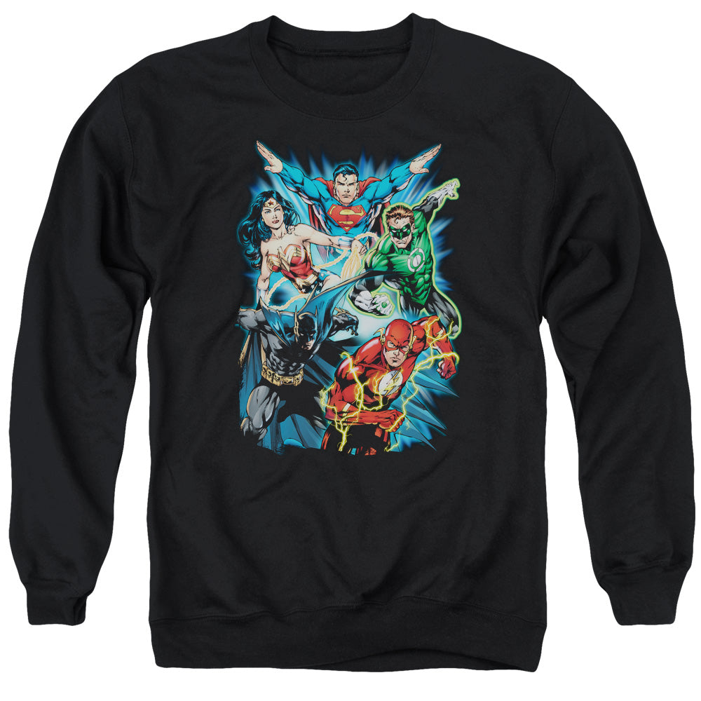 Justice League Jl Assemble Mens Crewneck Sweatshirt Black