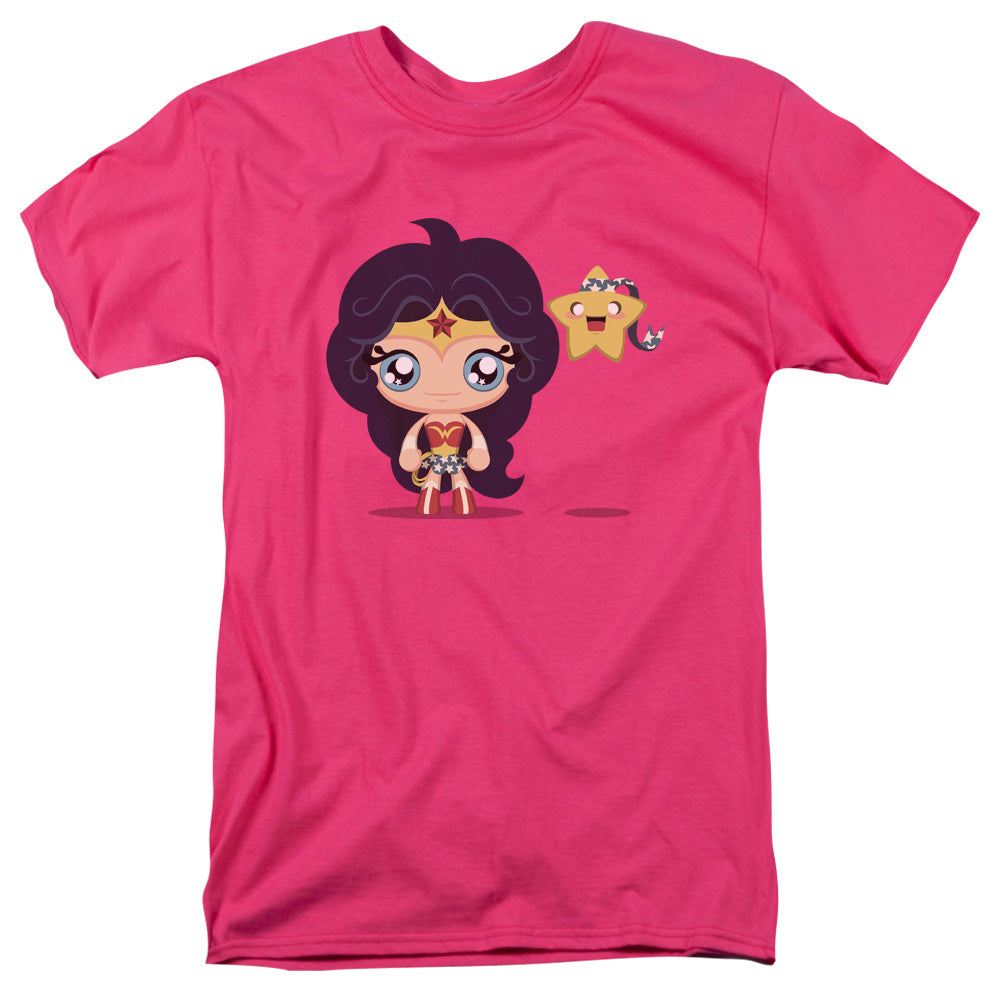 Justice League Of America Cute Wonder Woman Mens T Shirt Hot Pink Officially Licensed