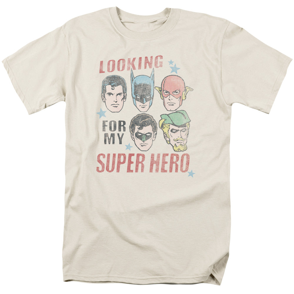 Justice League My Super Hero Mens T Shirt Cream