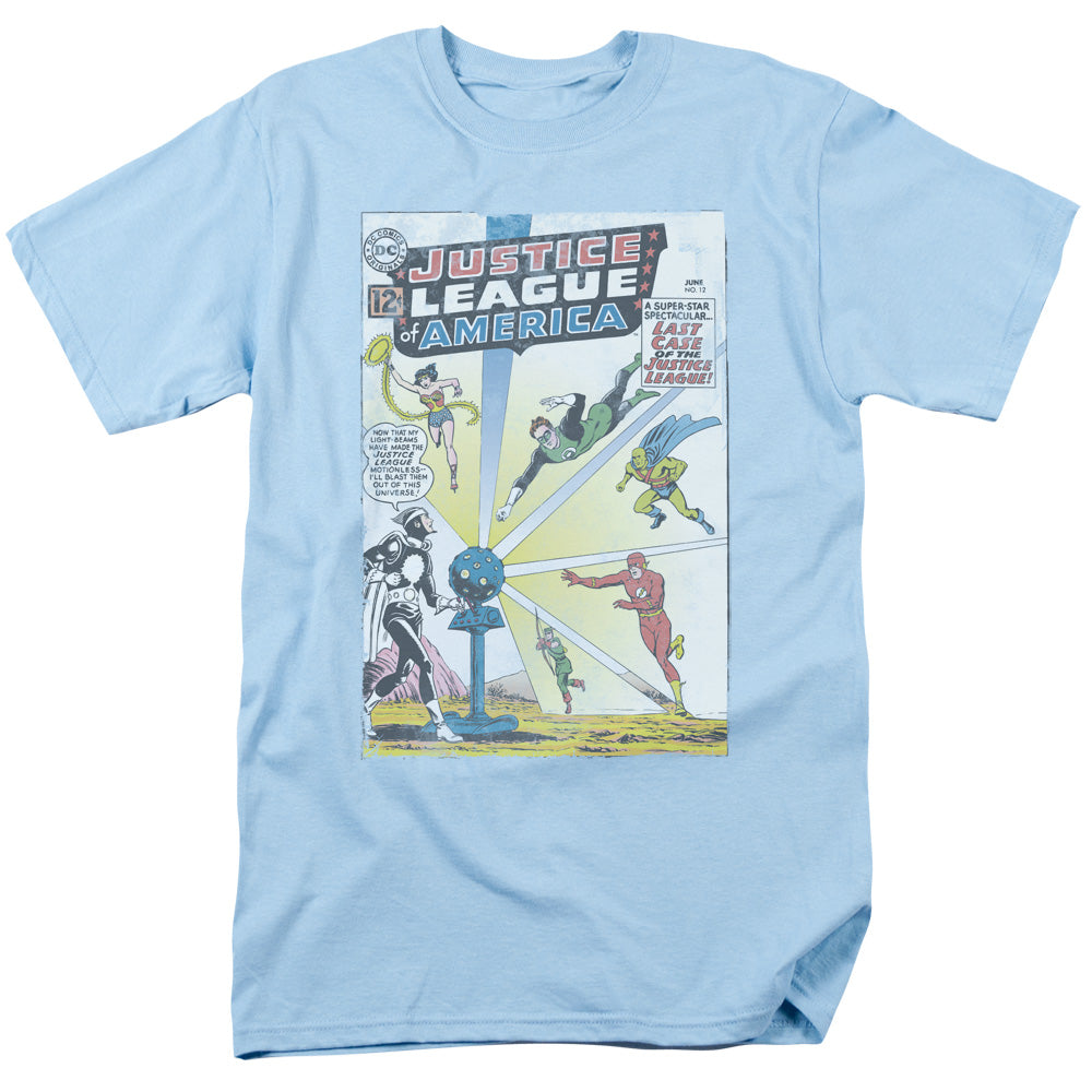 Justice League Vintage Cover 12 Mens T Shirt Light Blue