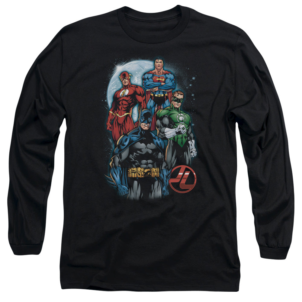 Justice League the Four Mens Long Sleeve Shirt Black