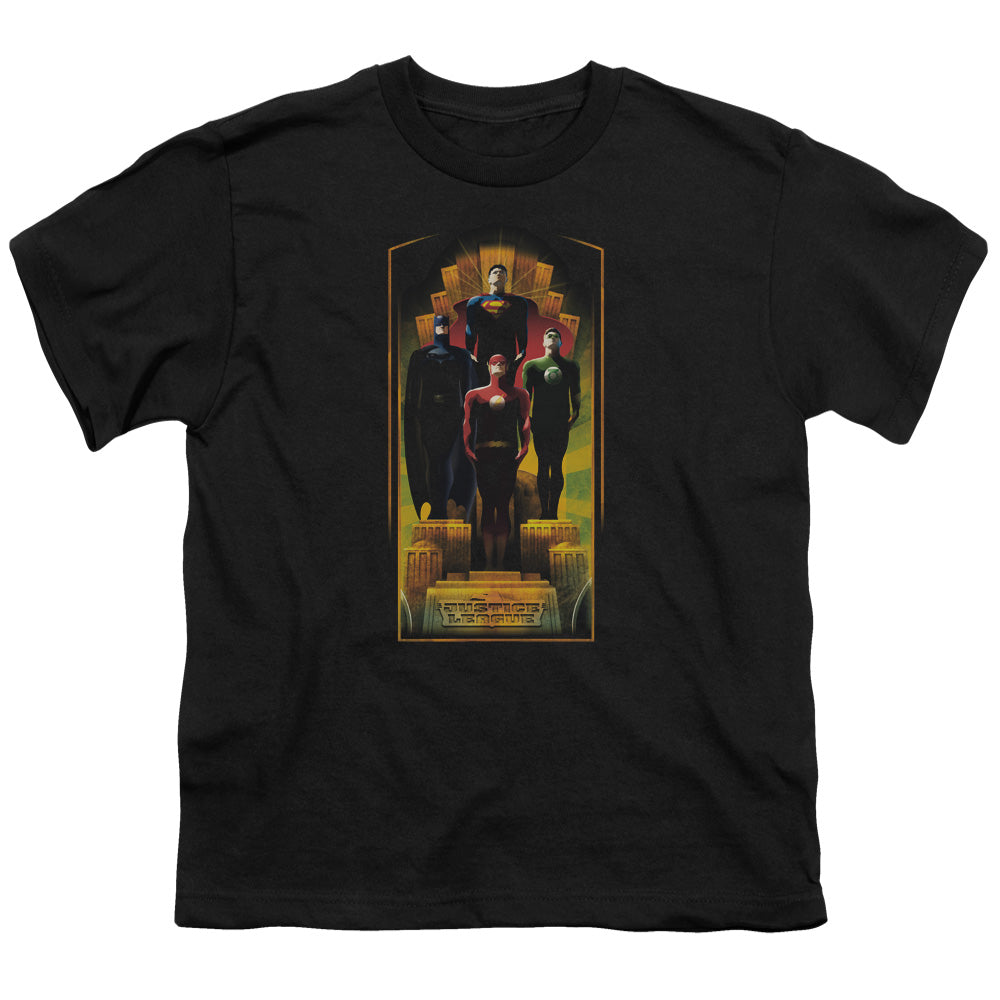 Justice League Deco Kids Youth T Shirt Black