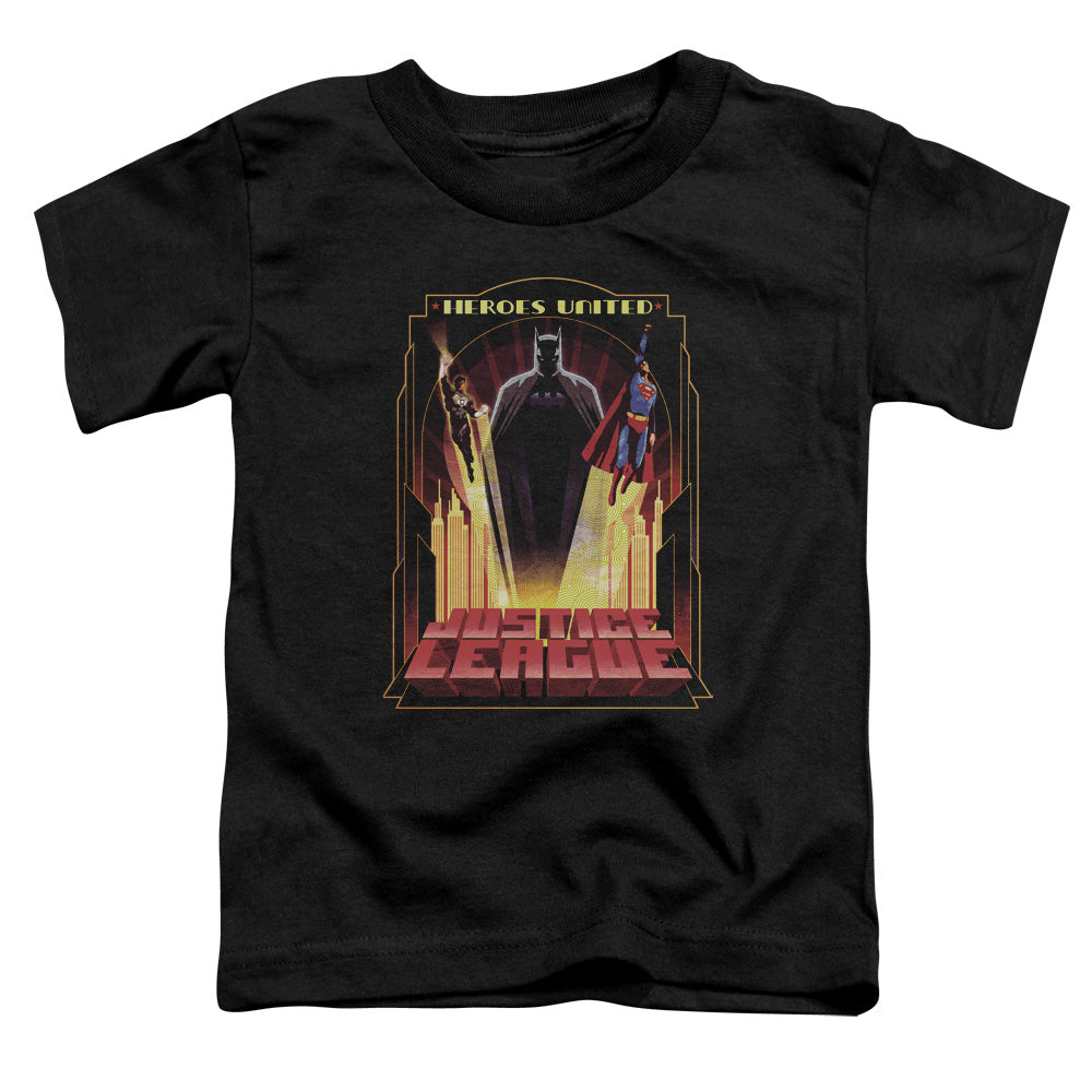 Justice League Heroes United Toddler Kids Youth T Shirt Black