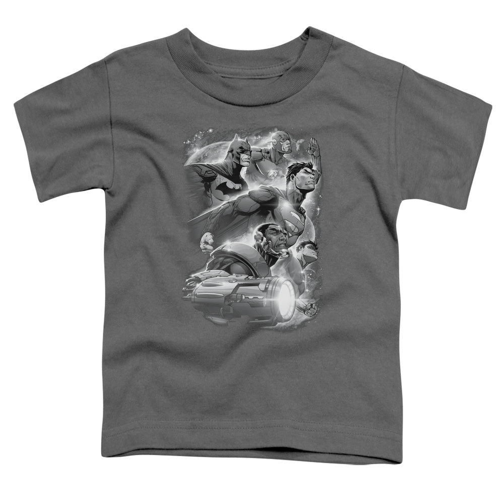 Justice League Atmospheric Toddler Kids Youth T Shirt Charcoal
