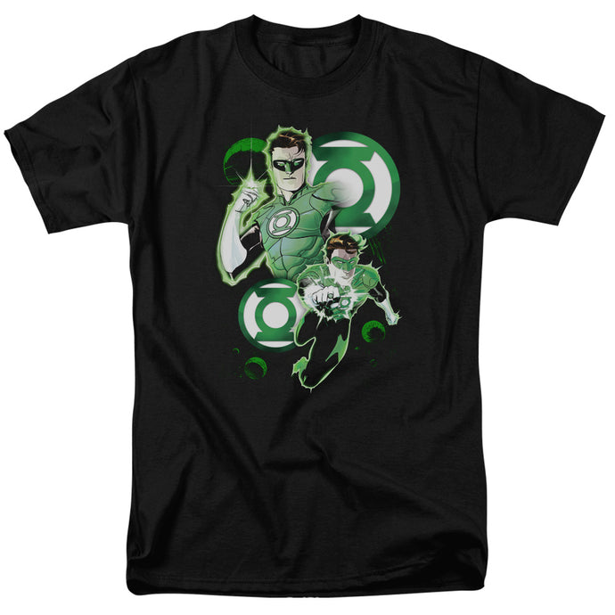 Justice League Green Lantern in Action Mens T Shirt Black