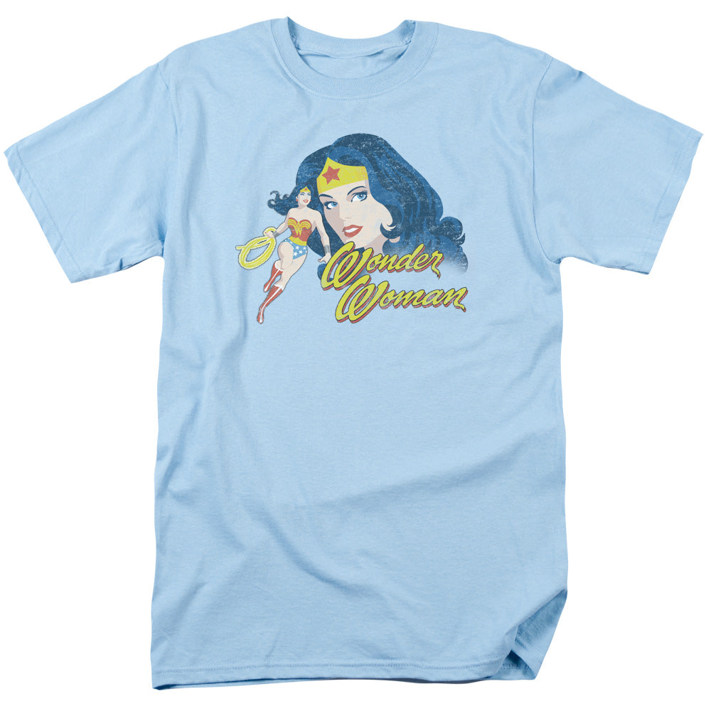 Justice League Portrait Mens T Shirt Light Blue