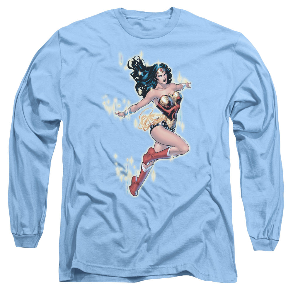 Justice League Simple Wonder Mens Long Sleeve Shirt Carolina Blue