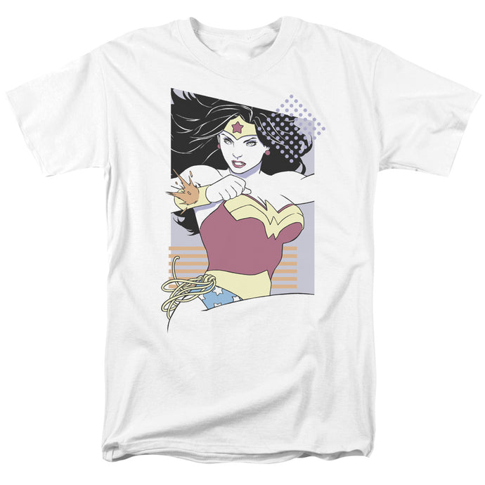 Justice League Wonder Woman 80s Minimal Mens T Shirt White