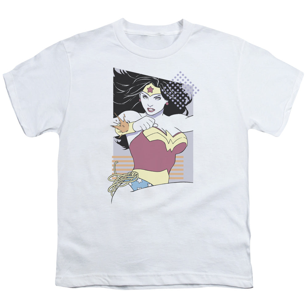 Justice League Ww 80s Minimal Kids Youth T Shirt White