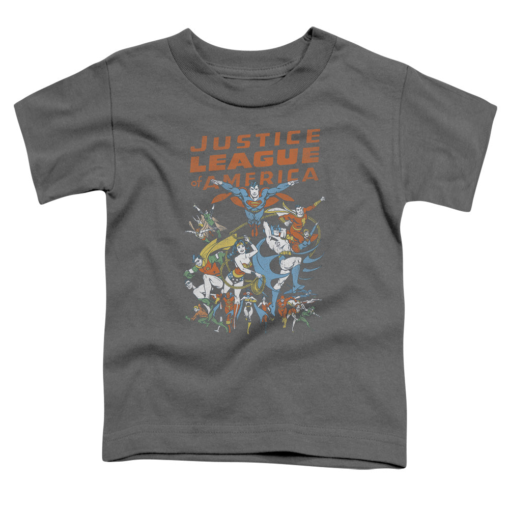 Justice League Big Group Toddler Kids Youth T Shirt Charcoal
