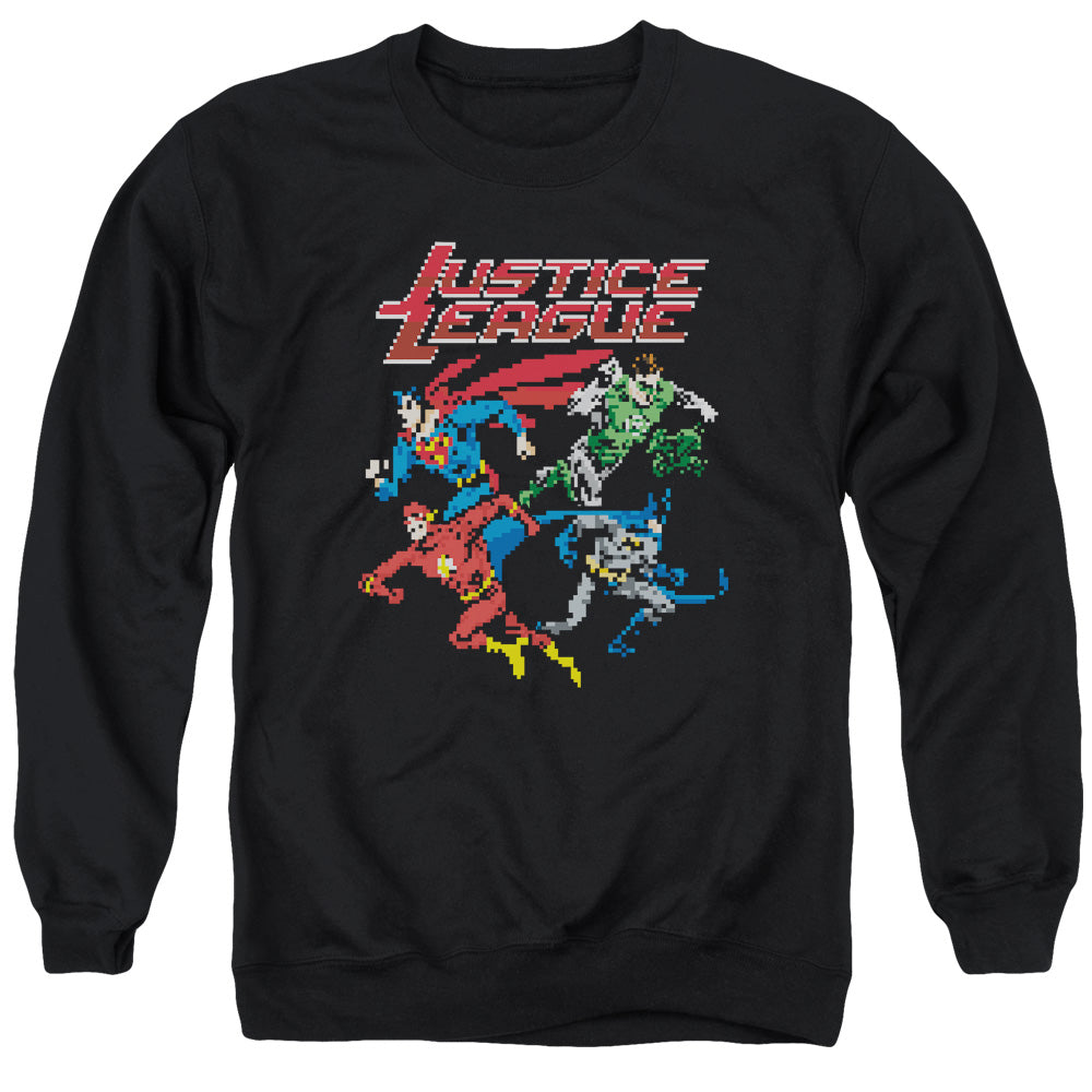 Justice League Pixel League Mens Crewneck Sweatshirt Black