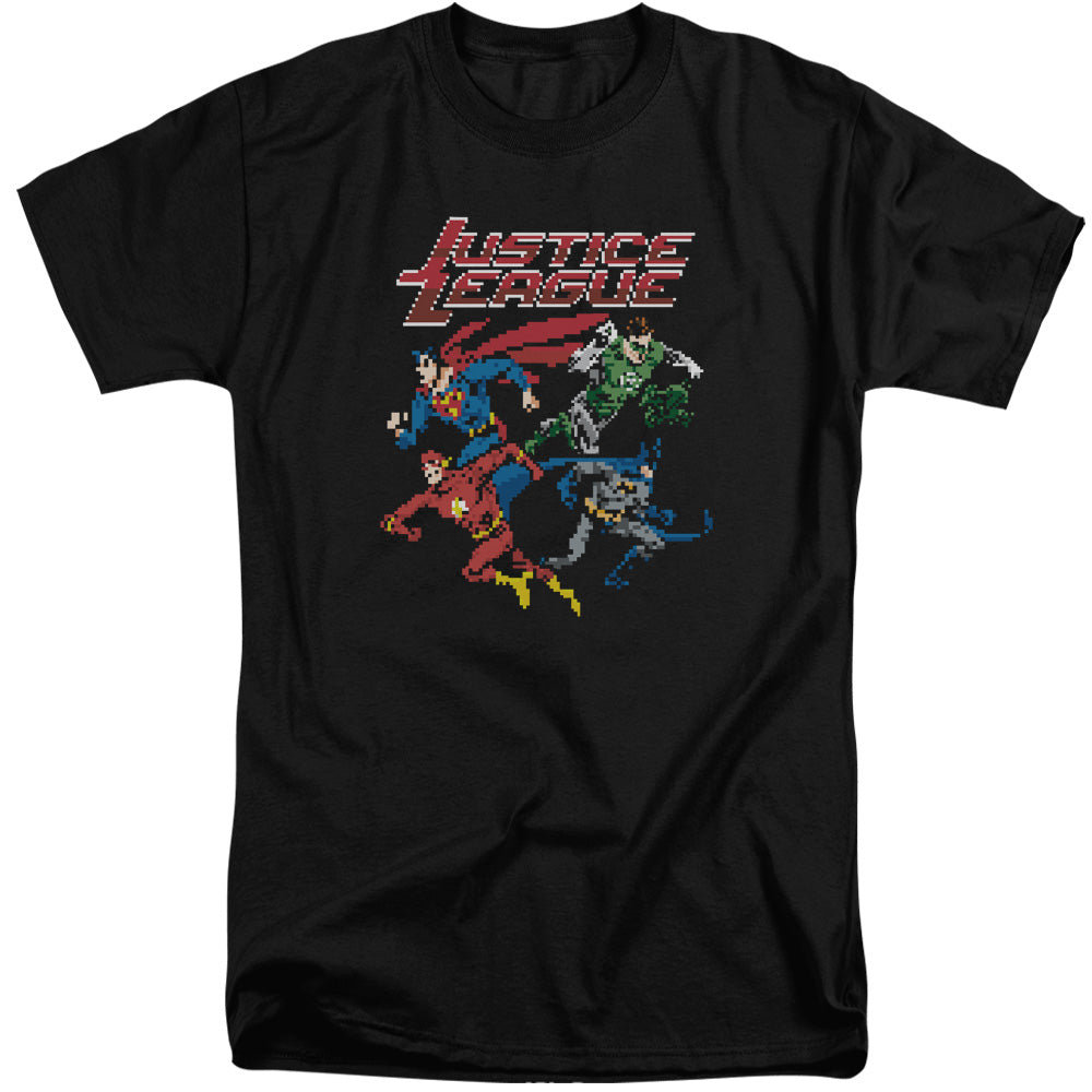 Justice League Of America Pixel League Mens Tall T Shirt Black Officially Licensed