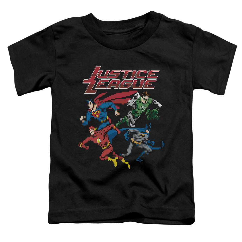 Justice League Pixel League Toddler Kids Youth T Shirt Black