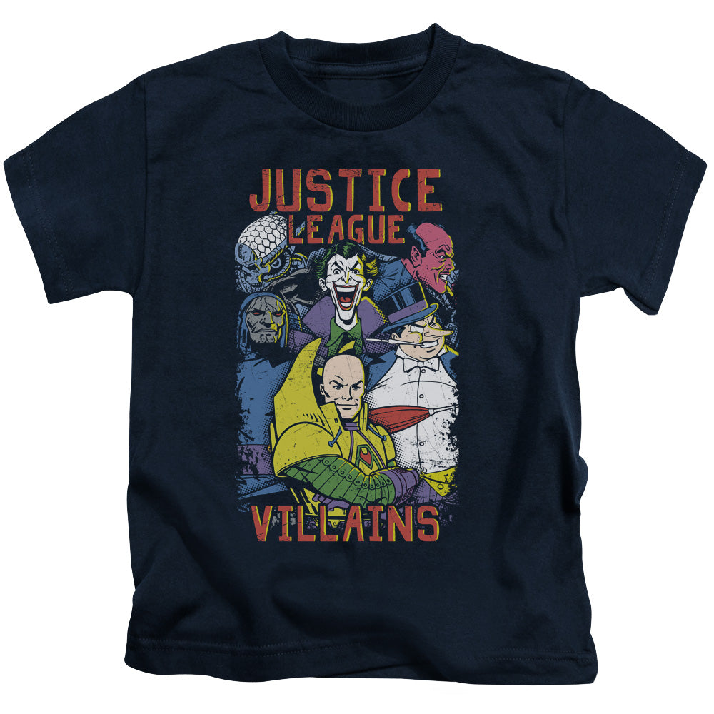 Justice League Villians Juvenile Kids Youth T Shirt Navy Blue
