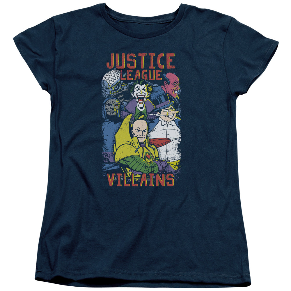 Justice League Villians Womens T Shirt Navy Blue