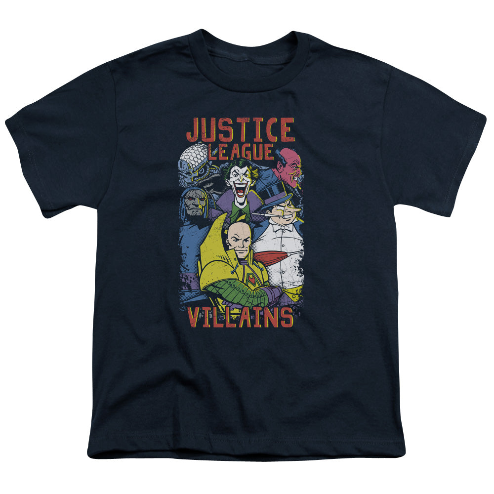 Justice League Villians Kids Youth T Shirt Navy Blue