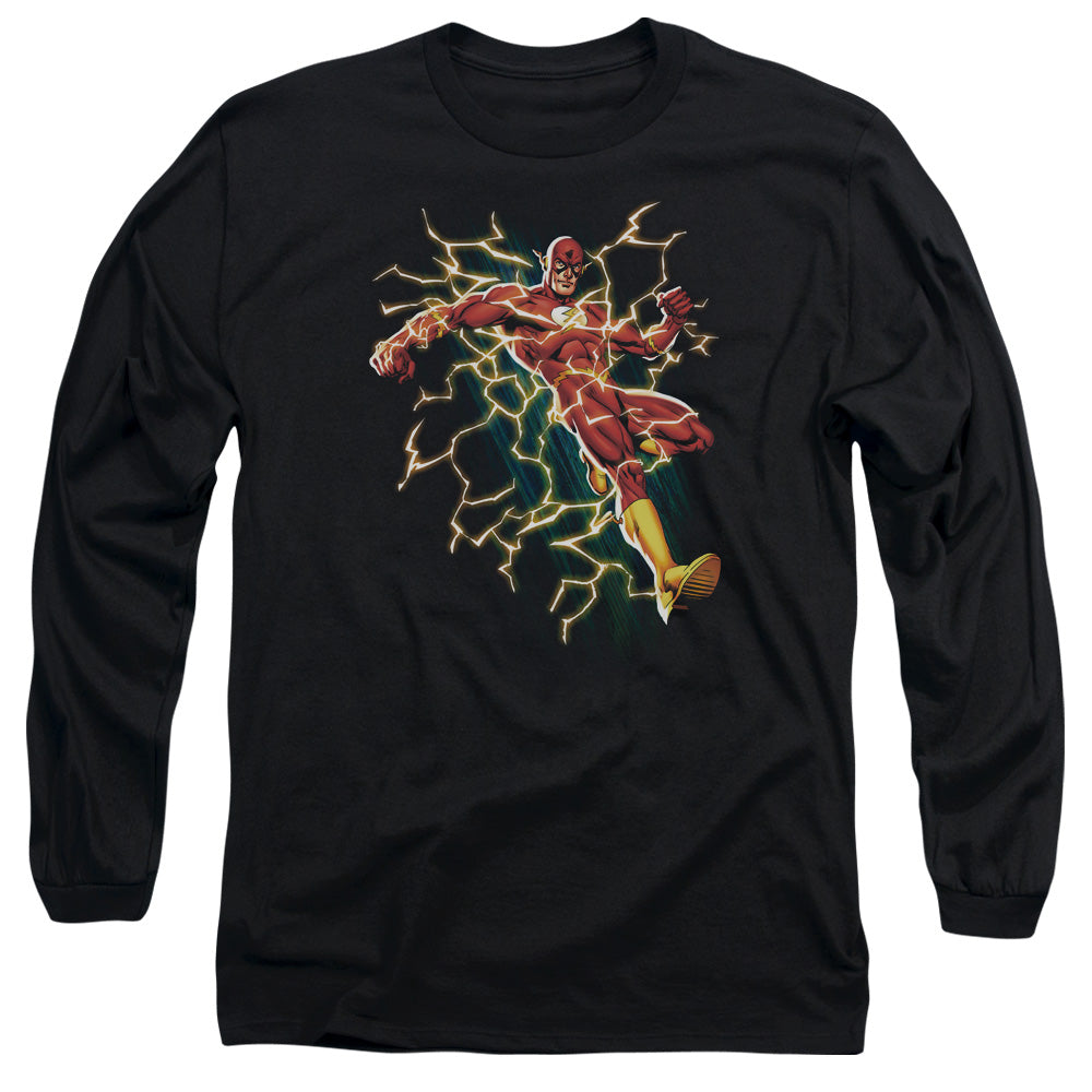 Justice League Electric Death Mens Long Sleeve Shirt Black