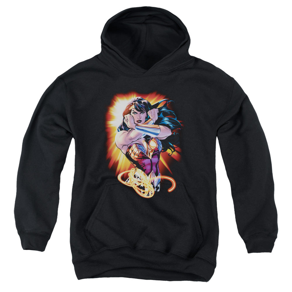 Justice League Wonder Rays Kids Youth Hoodie Black