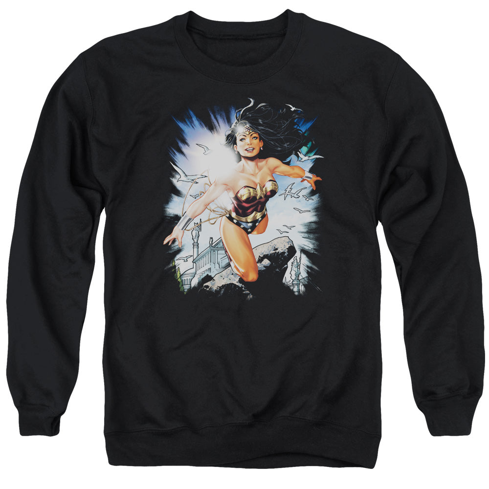 Justice League of Themyscira Mens Crewneck Sweatshirt Black