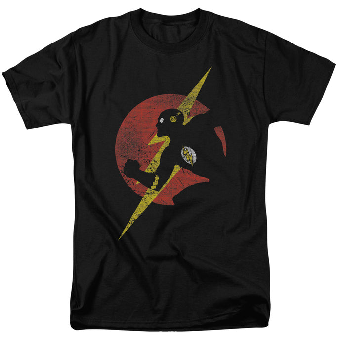 Justice League Flash Symbol Knockout Mens T Shirt Black