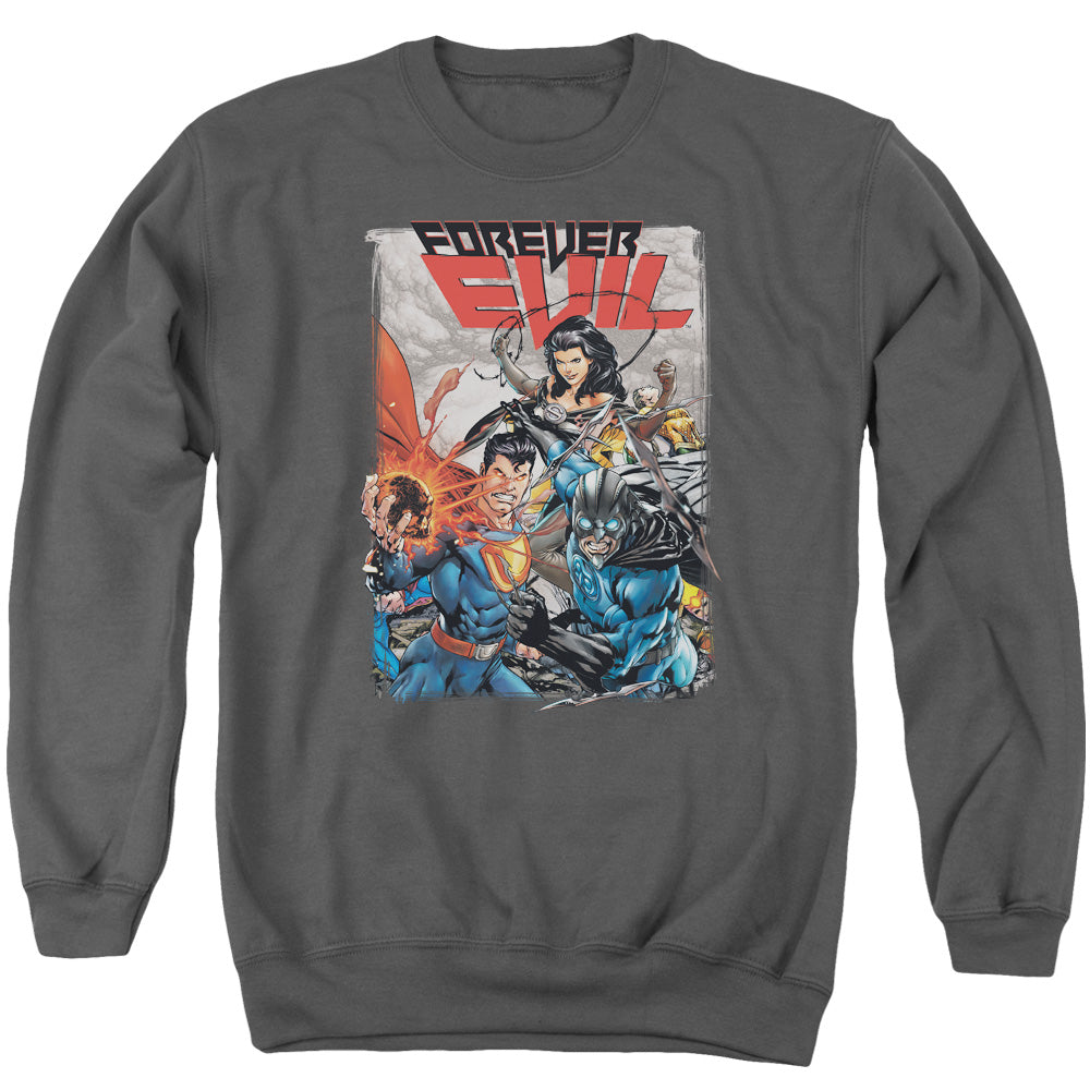 Justice League Crime Syndicate Mens Crewneck Sweatshirt Charcoal