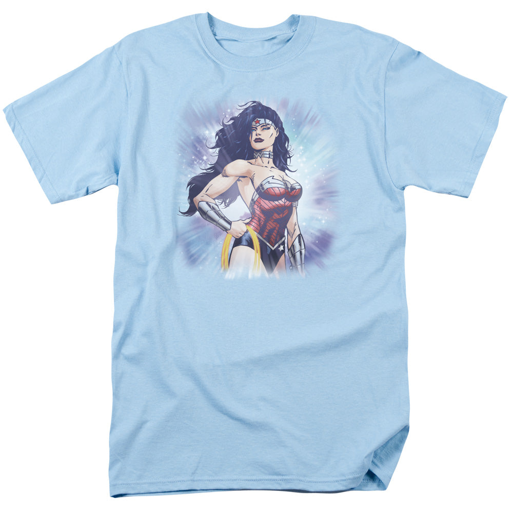 Justice League Warrior Mens T Shirt Light Blue