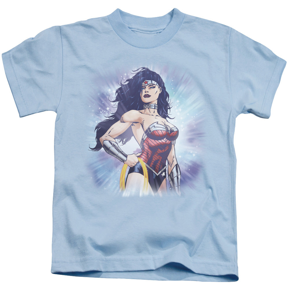 Justice League Warrior Juvenile Kids Youth T Shirt Light Blue