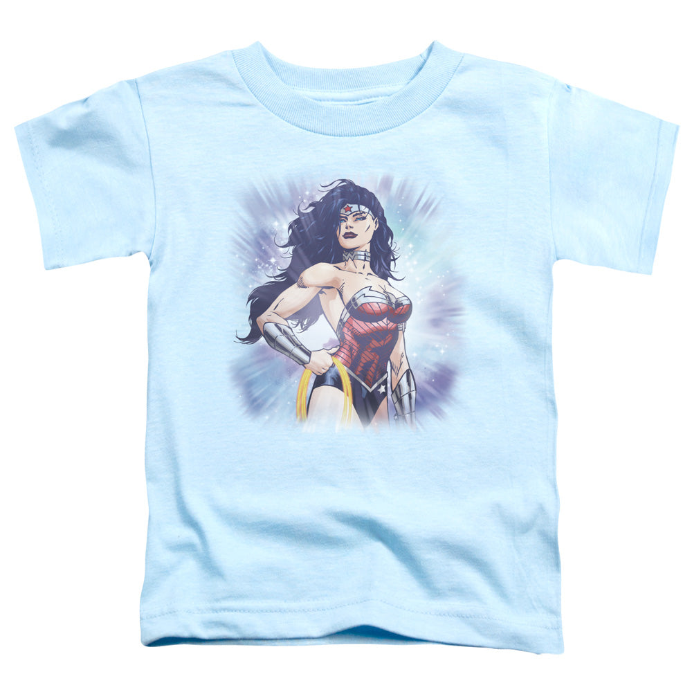 Justice League Warrior Toddler Kids Youth T Shirt Light Blue