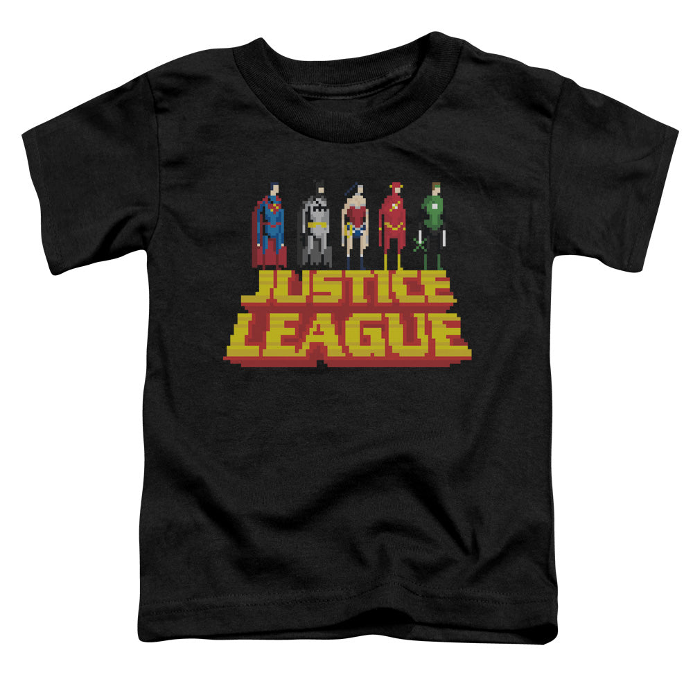 Justice League Standing Above Toddler Kids Youth T Shirt Black