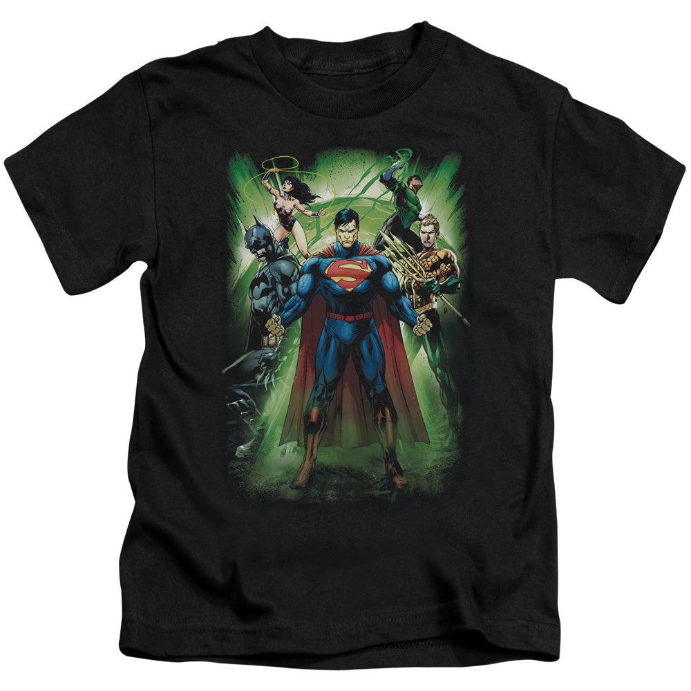Justice League Power Burst Juvenile Kids Youth T Shirt Black