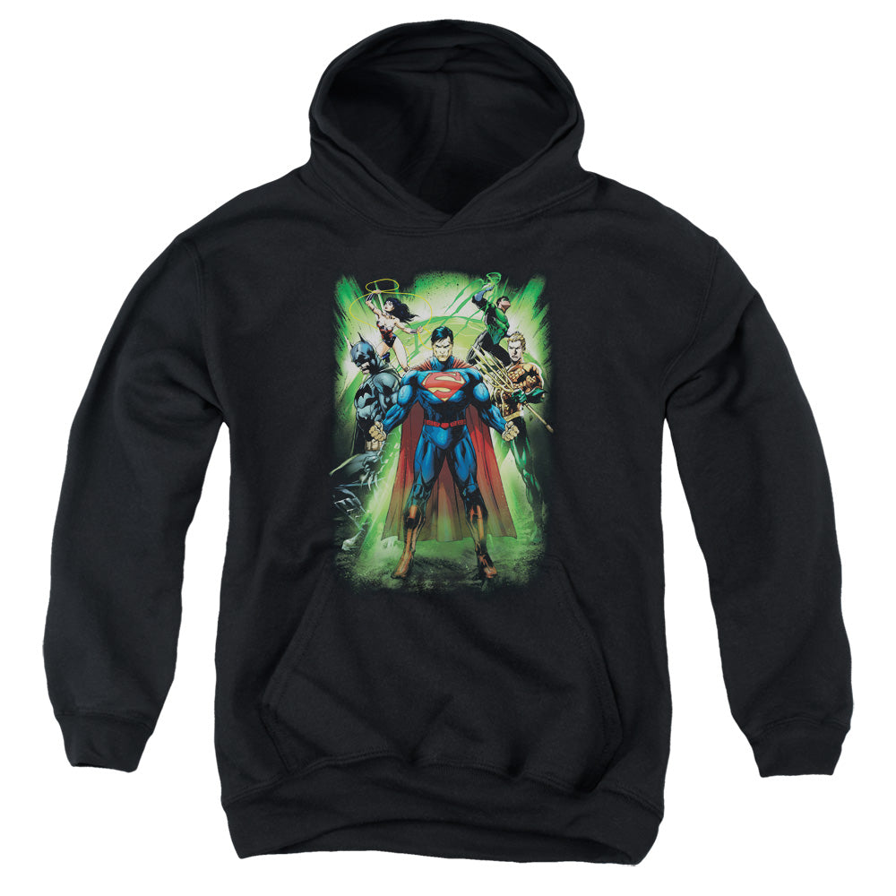 Justice League Power Burst Kids Youth Hoodie Black