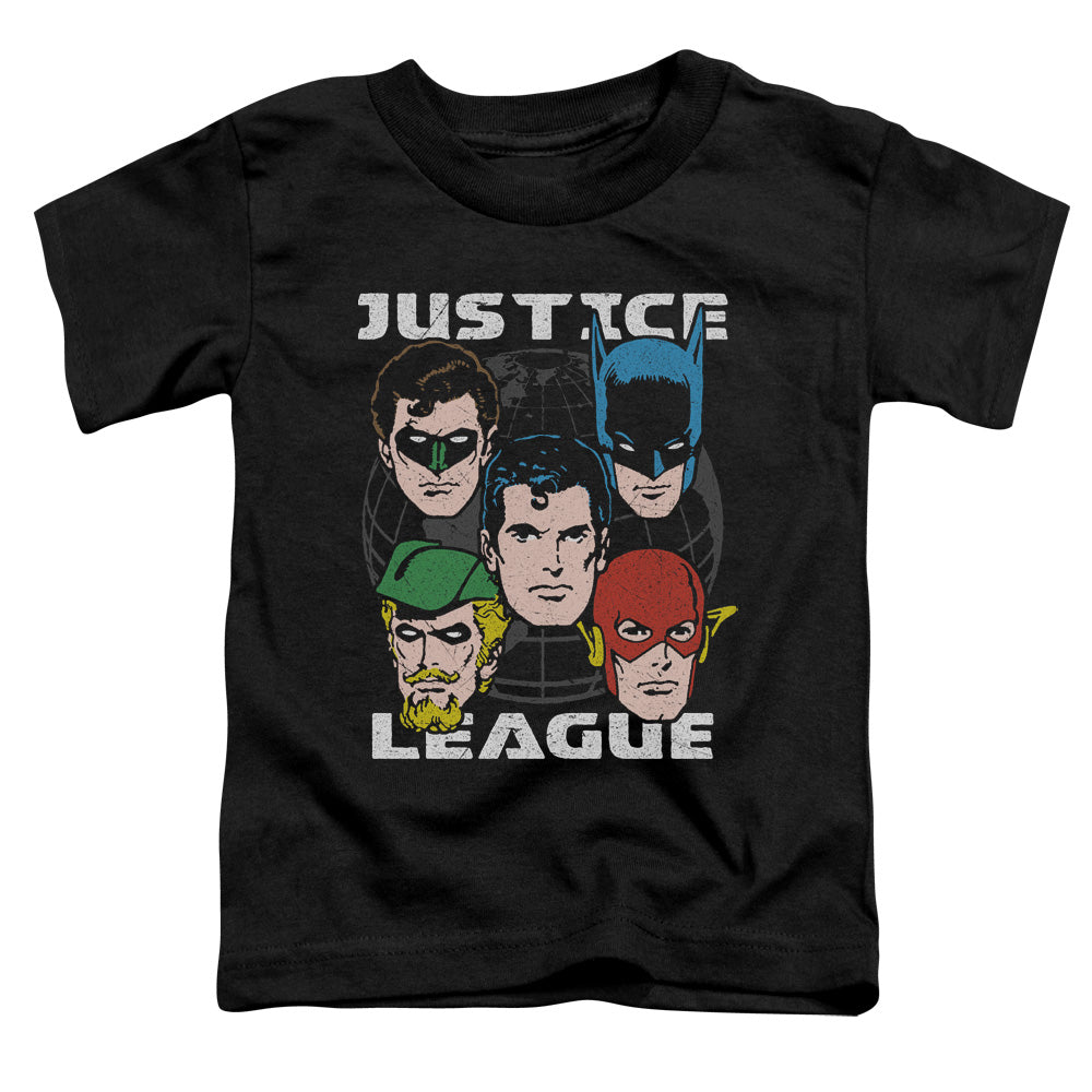 Justice League Head of States Toddler Kids Youth T Shirt Black