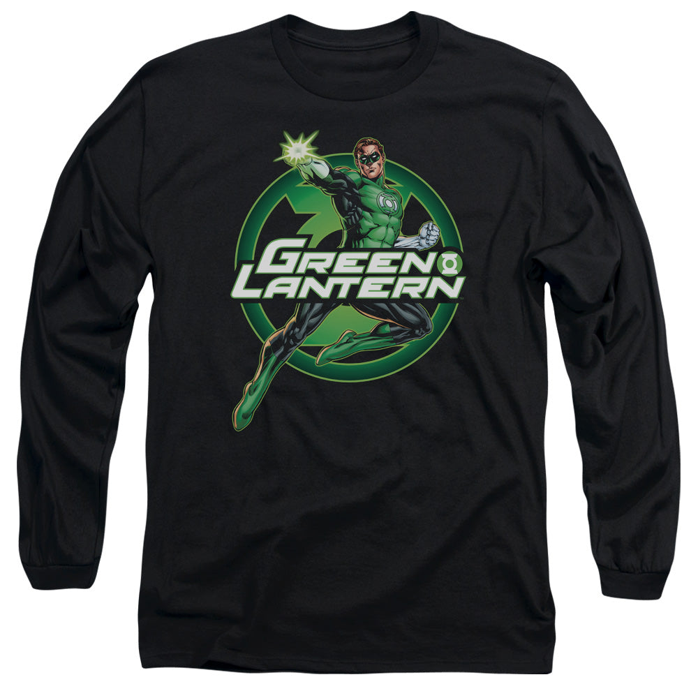 Justice League Lantern Glow Mens Long Sleeve Shirt Black