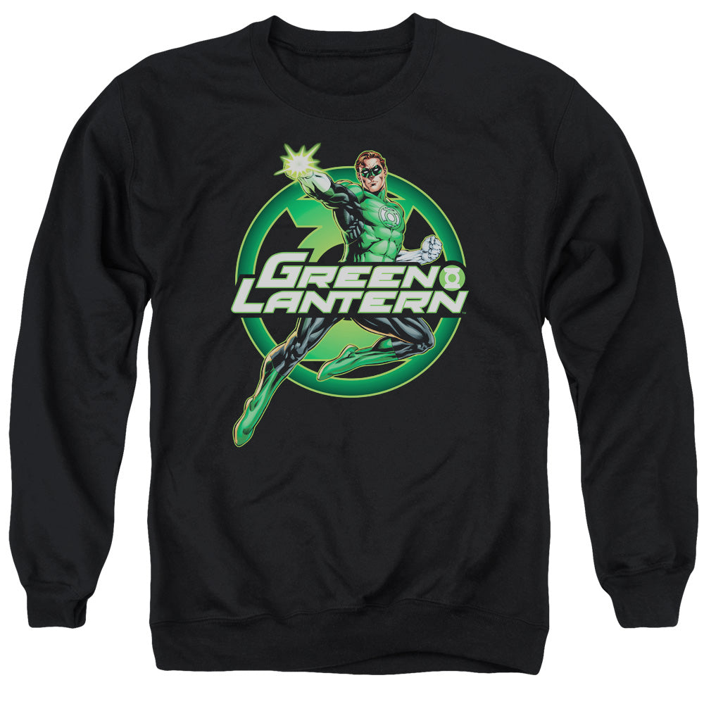 Justice League Lantern Glow Mens Crewneck Sweatshirt Black