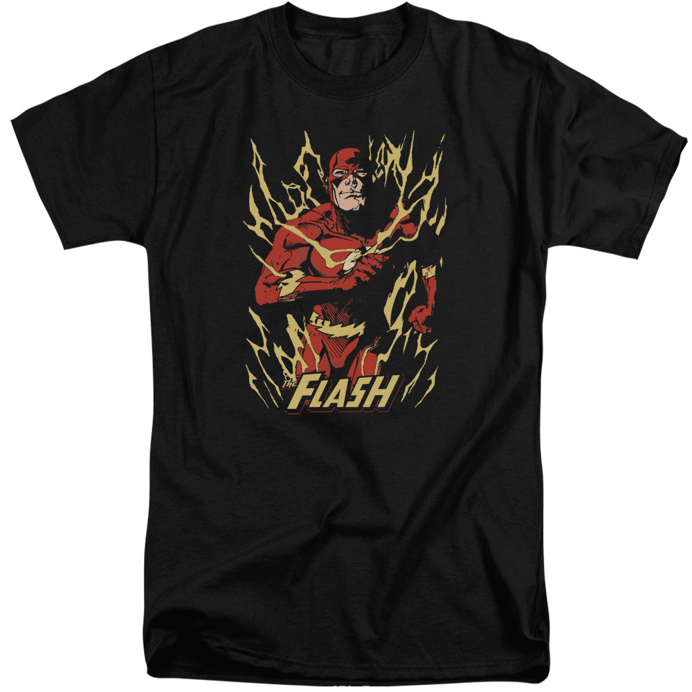 Justice League Of America Flash Flare Mens Tall T Shirt Black Officially Licensed