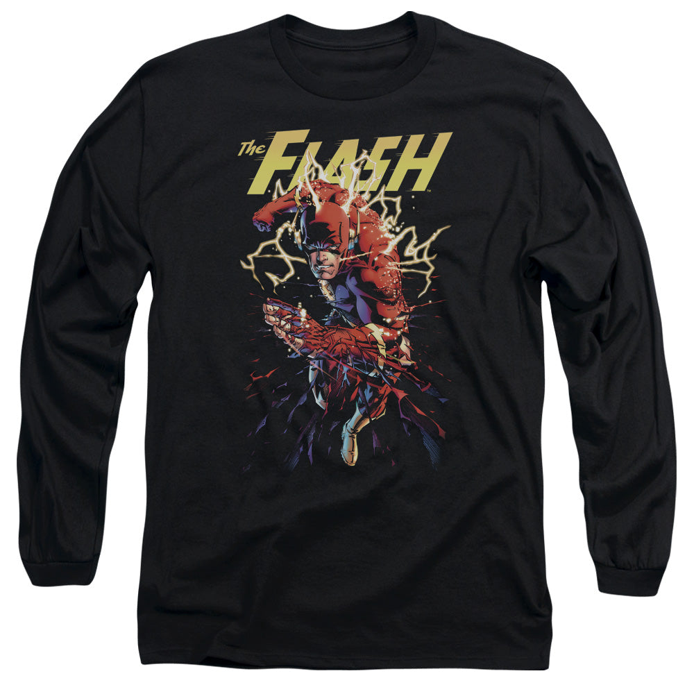 Justice League Ripping Apart Mens Long Sleeve Shirt Black