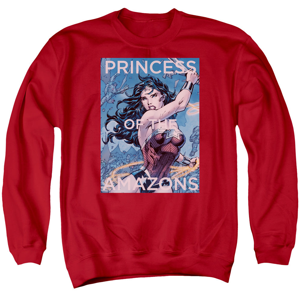 Justice League Princess of the Amazons Mens Crewneck Sweatshirt Red