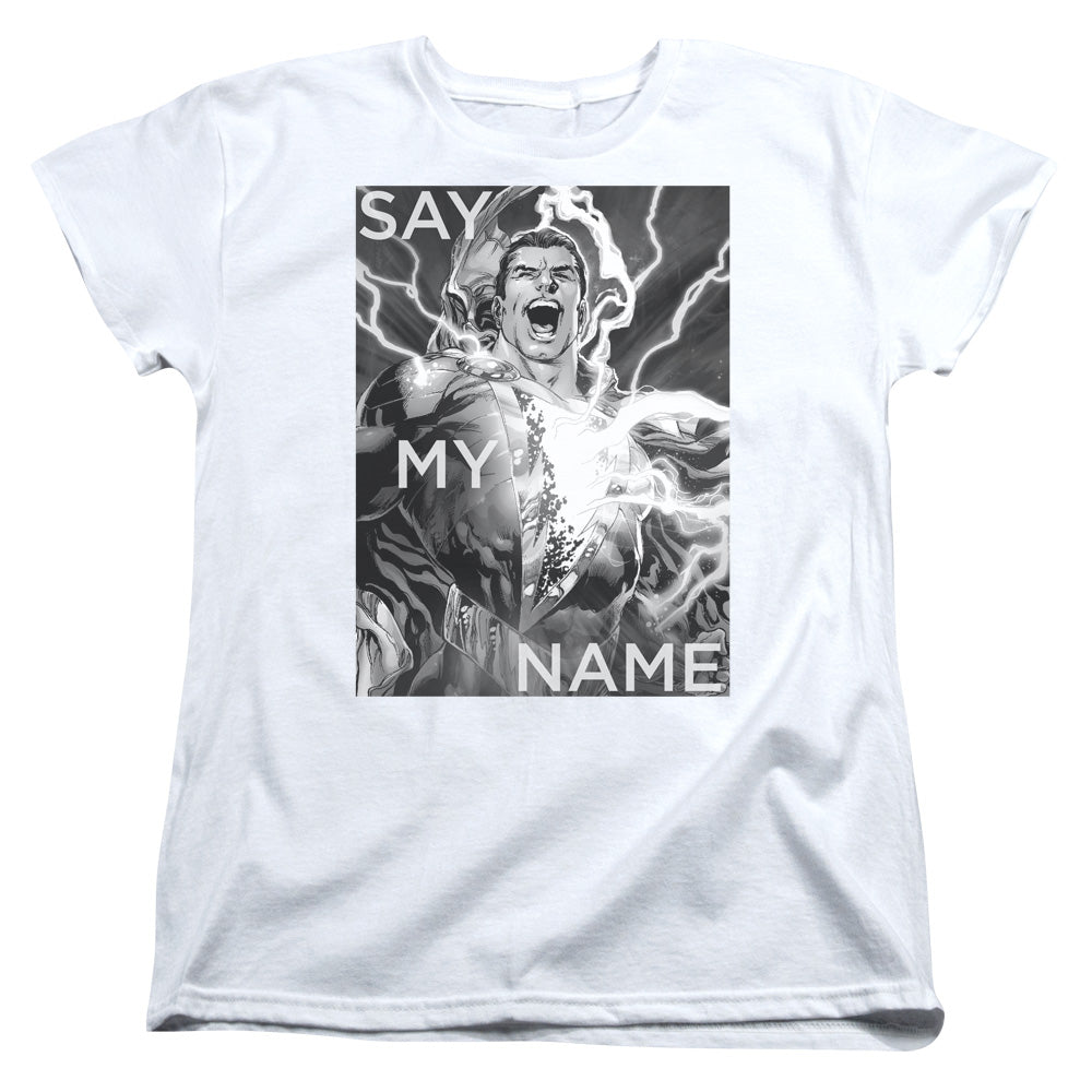 Justice League Say My Name Womens T Shirt White