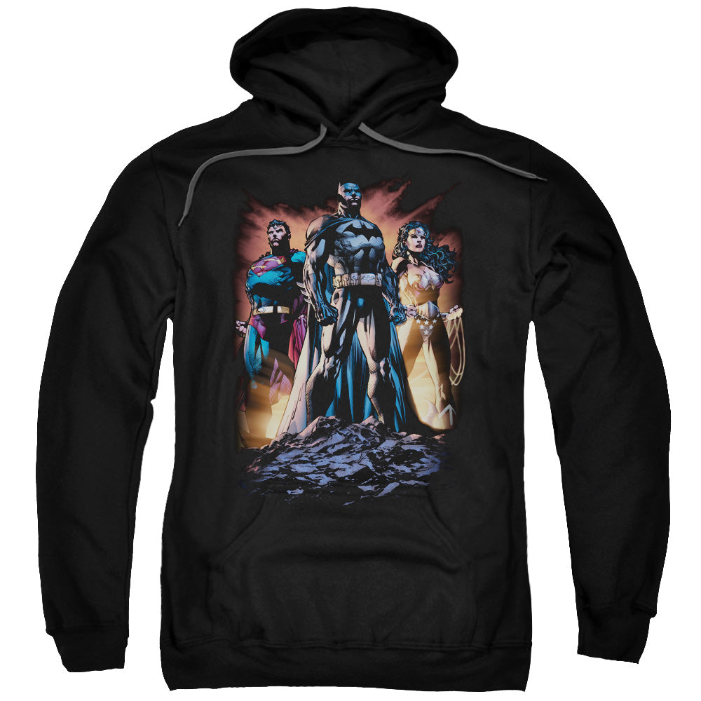 Justice League Take a Stand Mens Hoodie Black