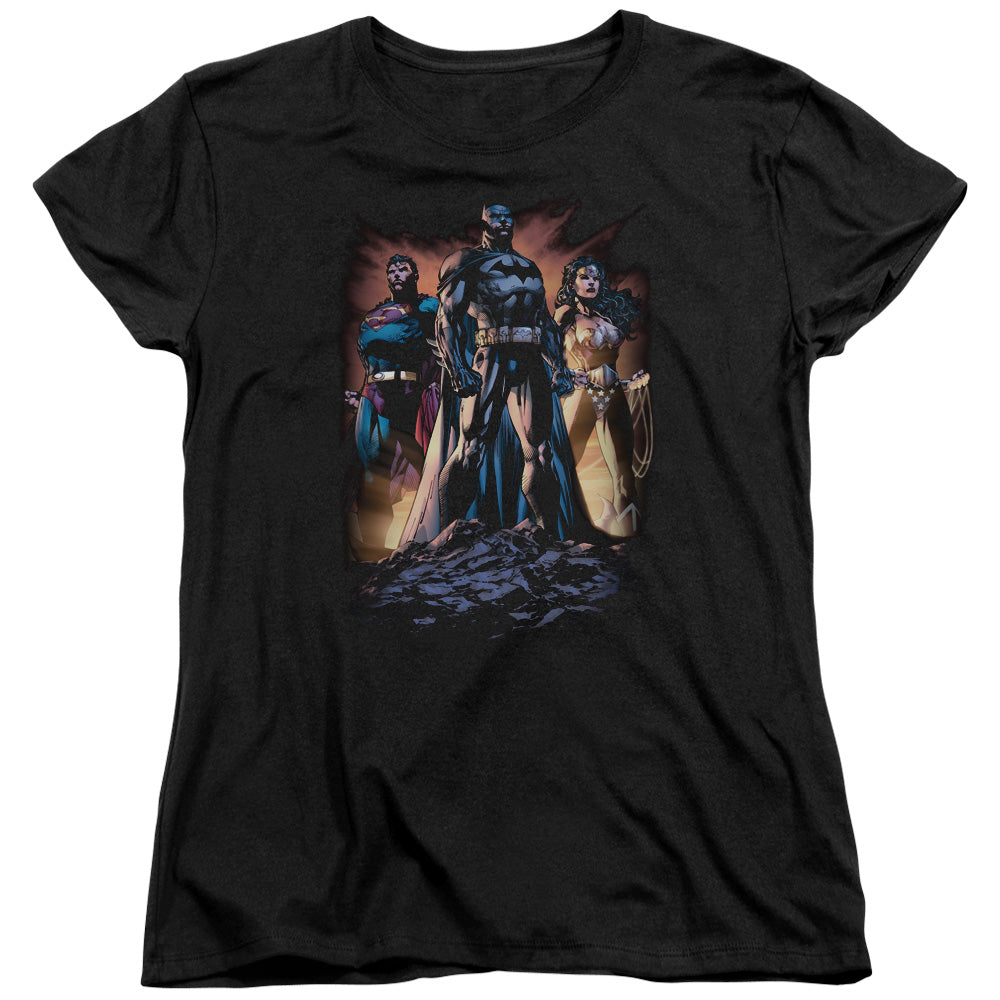 Justice League Take a Stand Womens T Shirt Black