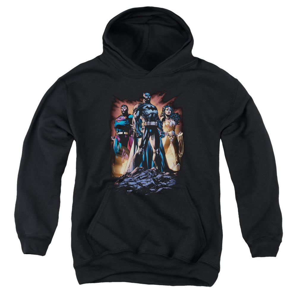 Justice League Take a Stand Kids Youth Hoodie Black