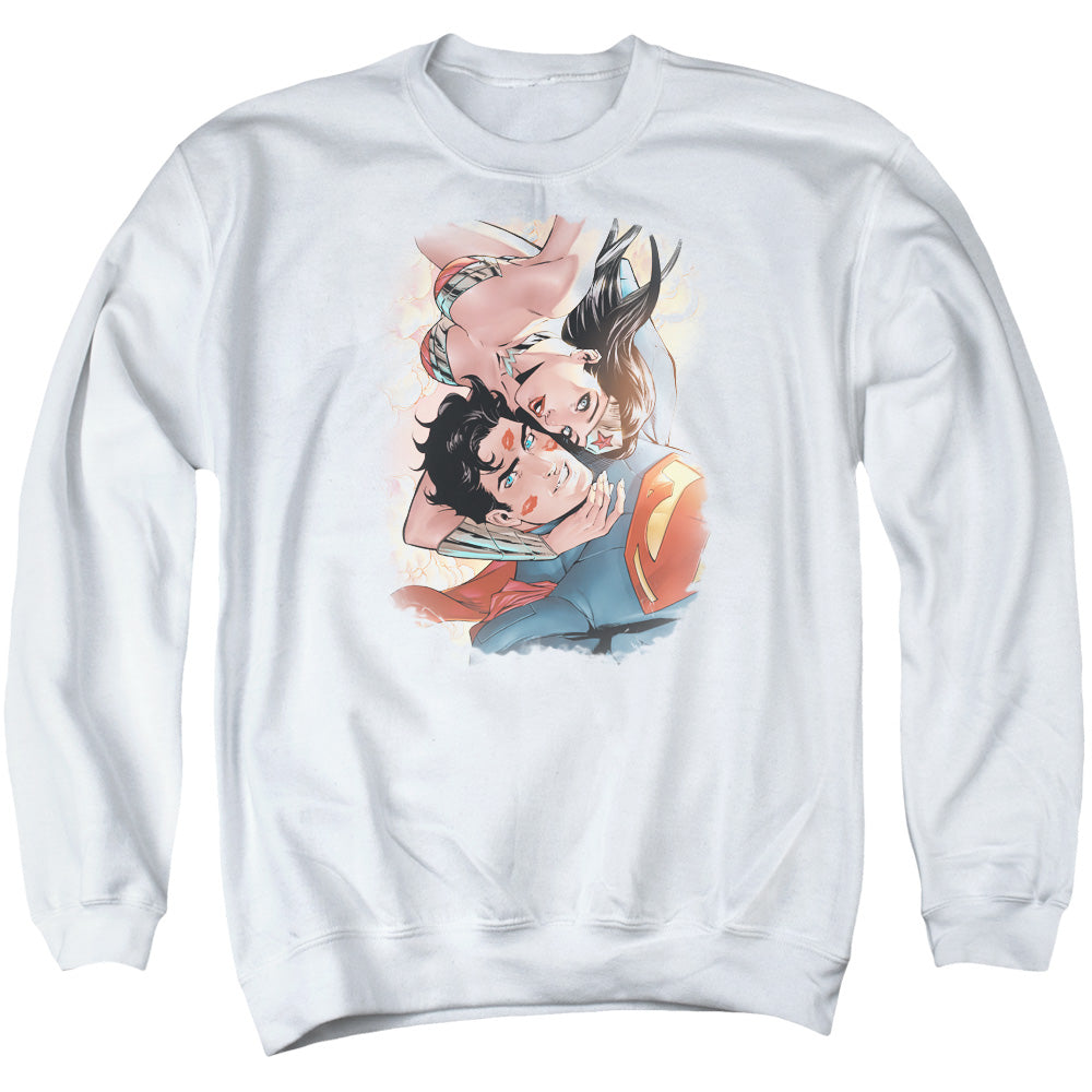 Justice League Love Birds Mens Crewneck Sweatshirt White