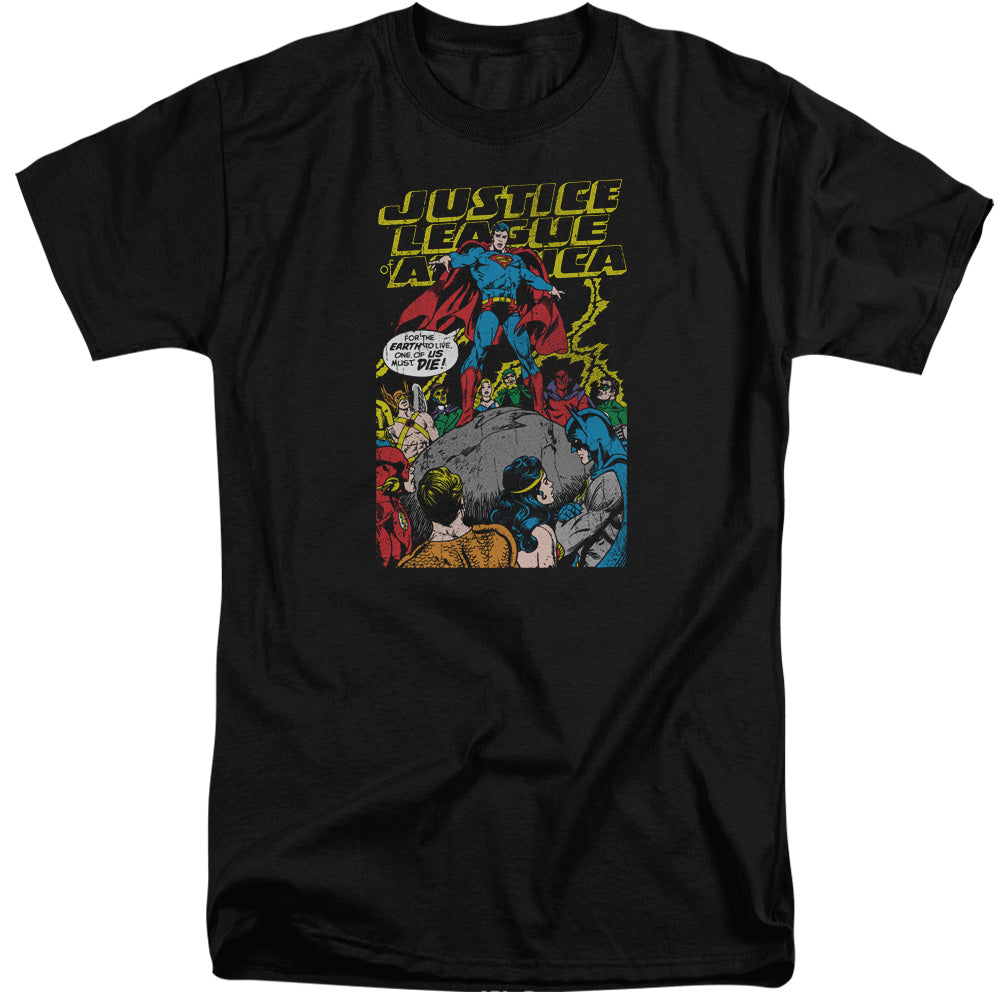 Justice League Of America Ultimate Scarifice Mens Tall T Shirt Black Officially Licensed