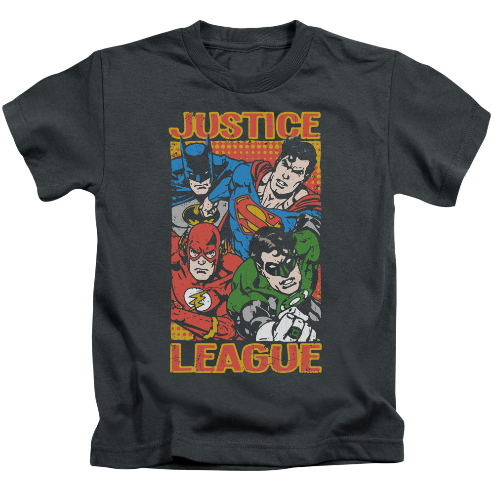 Justice League Hero Mashup Juvenile Kids Youth T Shirt Charcoal
