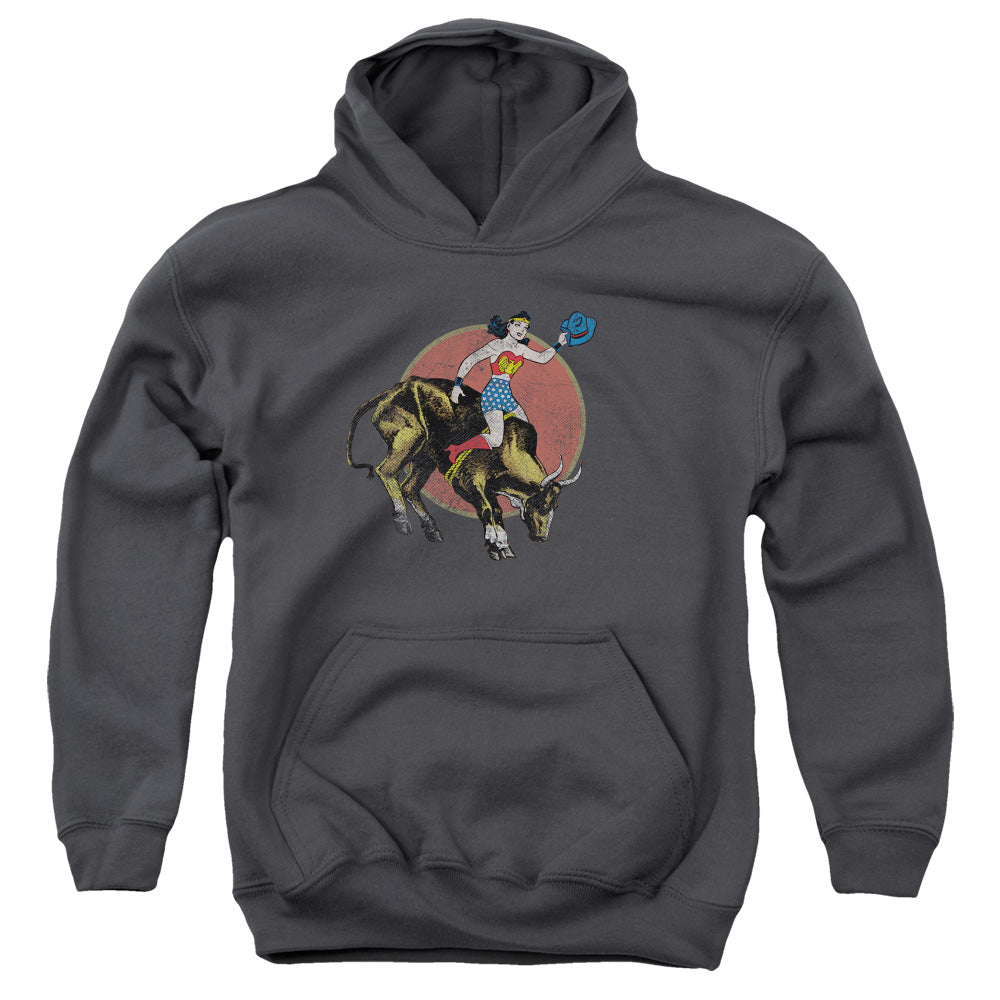 Justice League Bull Rider Kids Youth Hoodie Charcoal