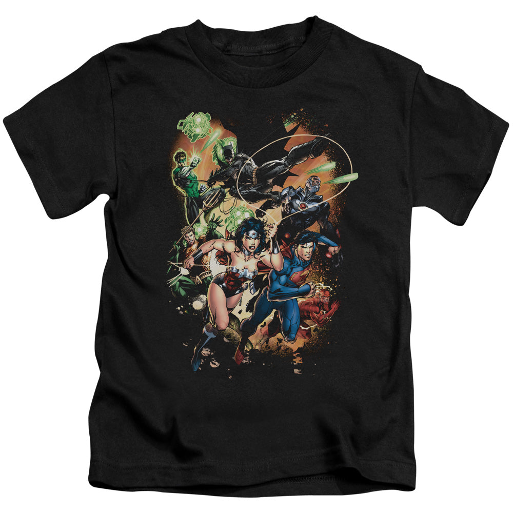 Justice League Battle Ready Juvenile Kids Youth T Shirt Black