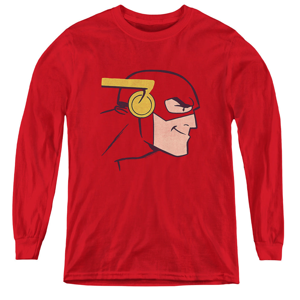 Justice League Cooke Head Long Sleeve Kids Youth T Shirt Red