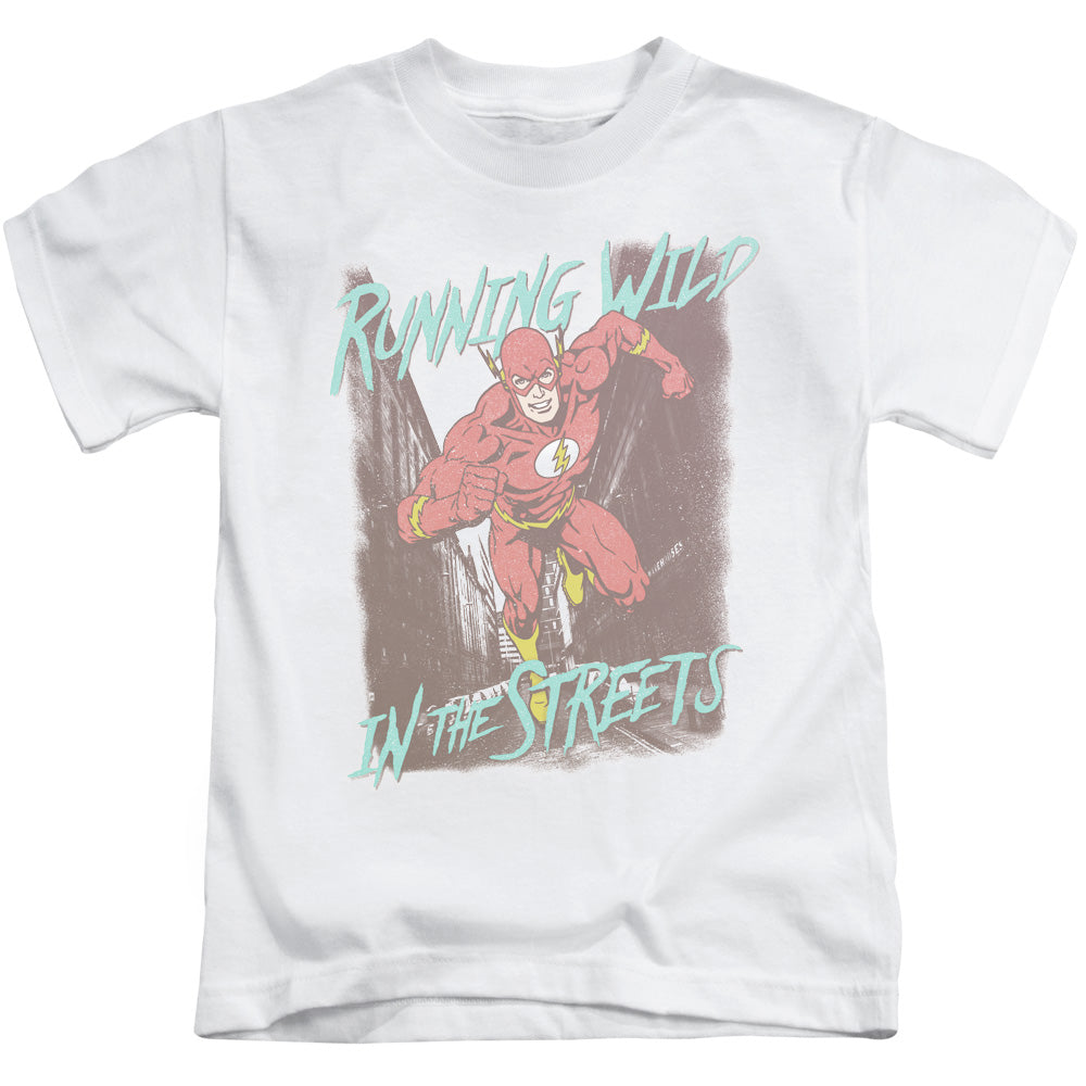 Justice League Running Wild Juvenile Kids Youth T Shirt White